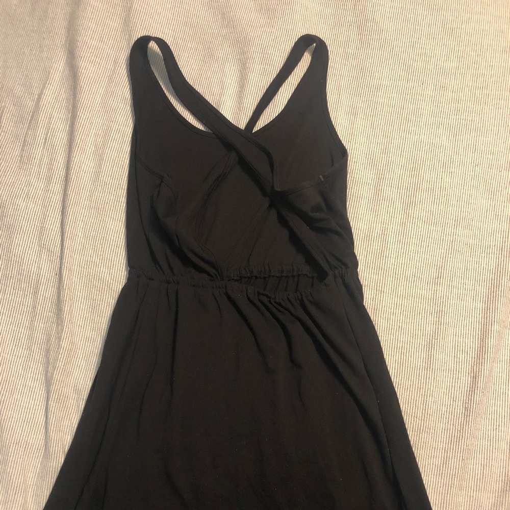 Criss-Cross Back Black t-shirt style dress